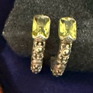 John Hardy Peridot Batu Sari Padi Earrings sterling/18k